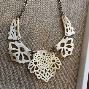 Noonday Collection Beautiful Horn and Metals Elegant Cream Necklace